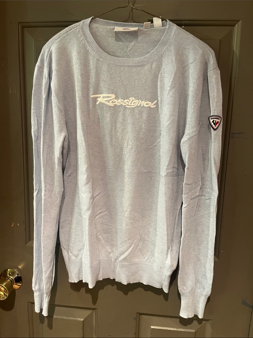 Rossignol Light Blue Logo Crewneck Sweater- sz medium